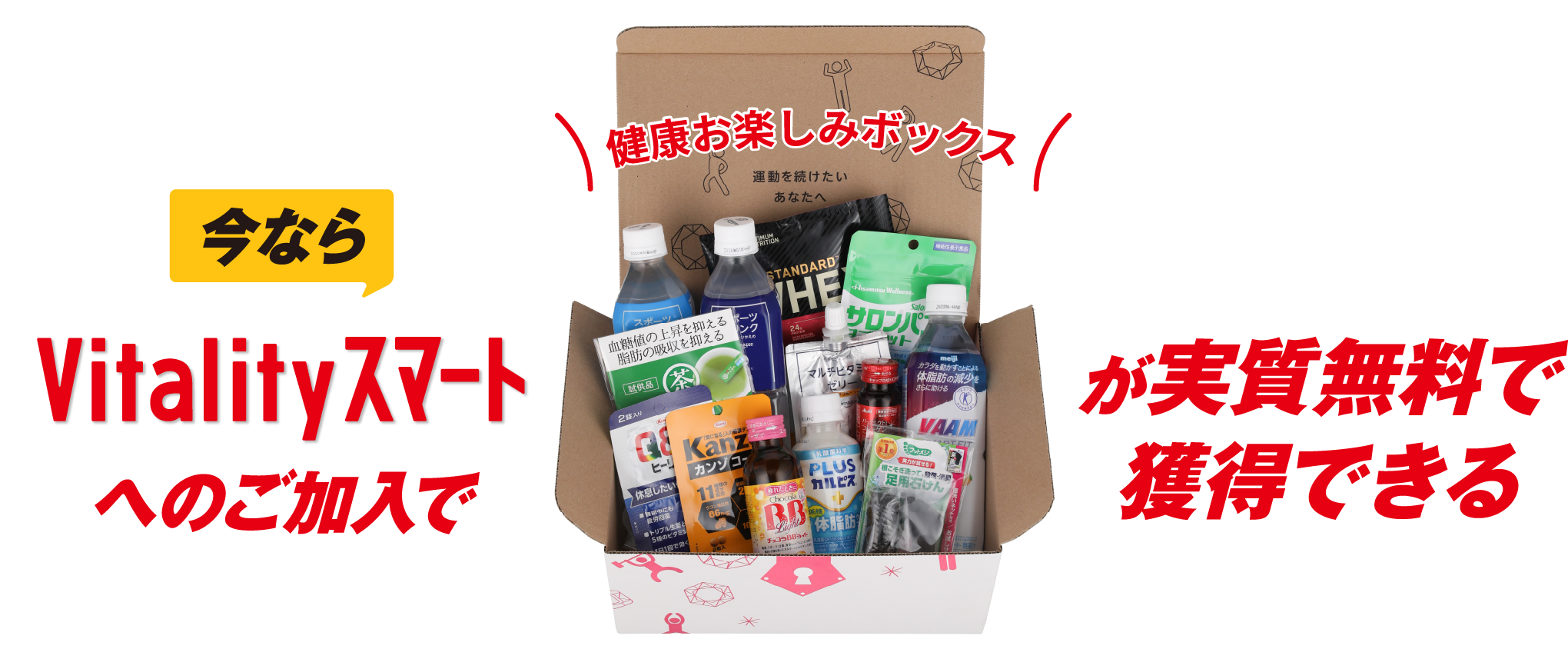今ならVitalityスマートへのご加入で健康お楽しみボックスが実質無料で獲得できる