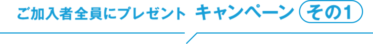 ご加入者全員にプレゼント キャンペーン  その1