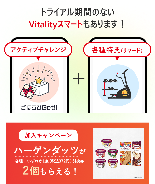 トライアル期間のないVitalityスマートもあります！
