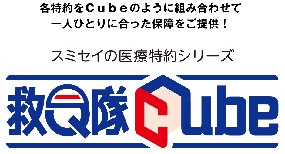 各特約をCubeのように組み合わせて一人ひとりに合った保障をご提供！